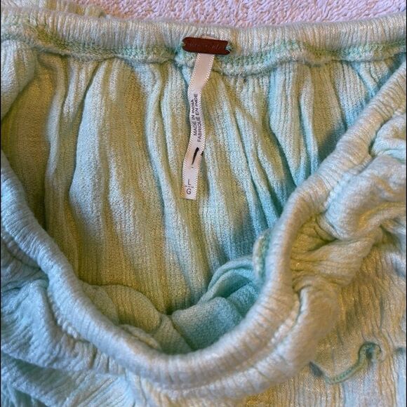 NEW 3/$25 FREE PEOPLE Cora Lee off the Shoulders Green Top.L - Picture 9 of 12